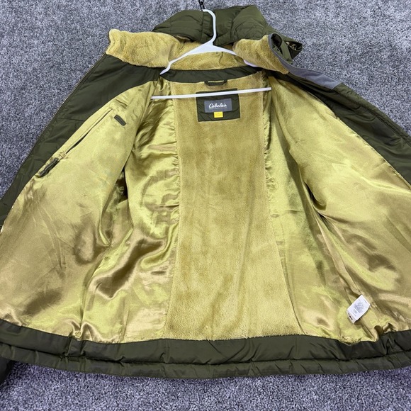 Cabela's Jacket Womens Large Green Down Puffer Hooded Full Zip Outdoor Winter - Picture 6 of 15